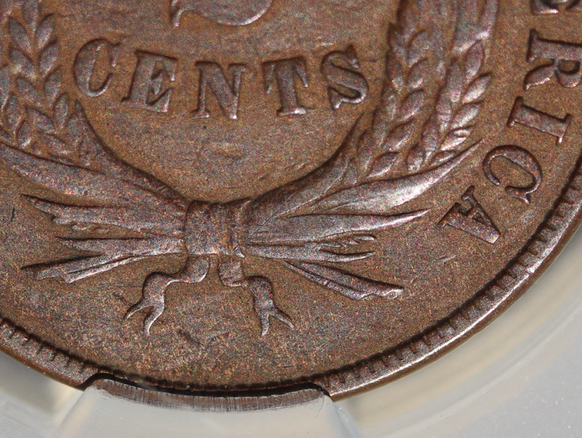 1871 2C Two-Cent Piece CAC VF30 Key Date Low Mintage Copper Coin