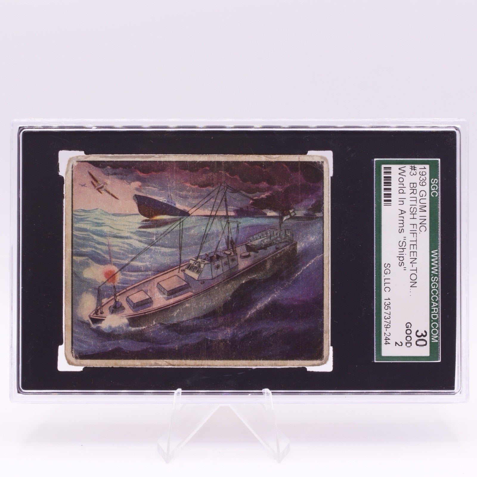 1939 Gum Inc World in Arms Ships #3 British Hornet Torpedo Boat SGC 2 GOOD