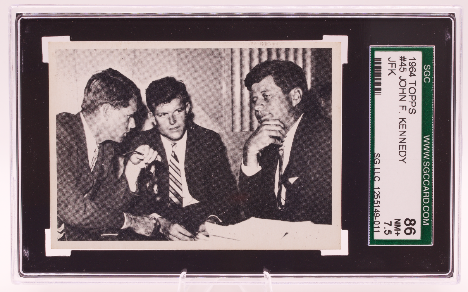 1964 Topps John F. Kennedy #45 JFK Robert Ted Kennedy SGC 86 NM+ 7.5 Non-Sports