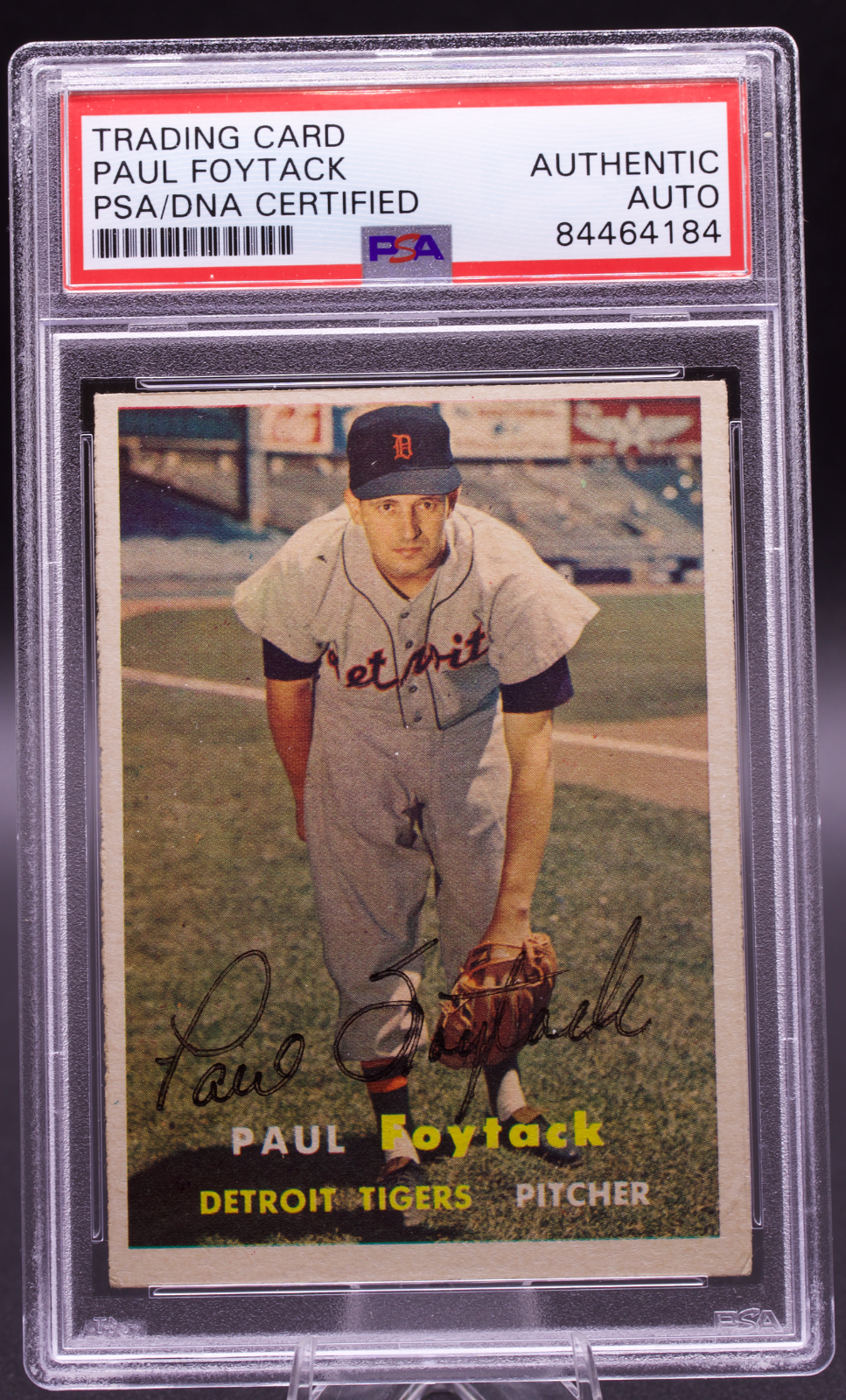 1957 Topps Paul Foytack #77 PSA Authentic Auto Signed Detroit Tigers Vintage