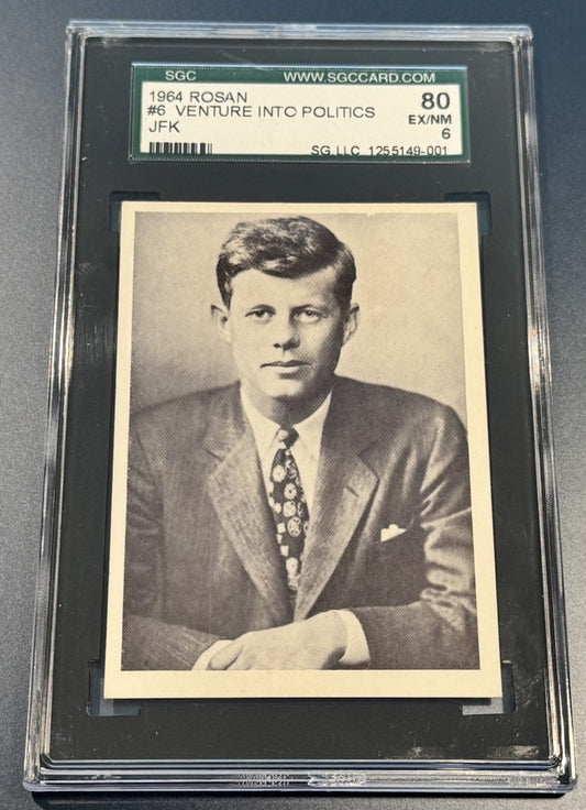 1964 Rosan JFK Venture Into Politics SGC 80 EX/NM 6 • Historic Presidential Card