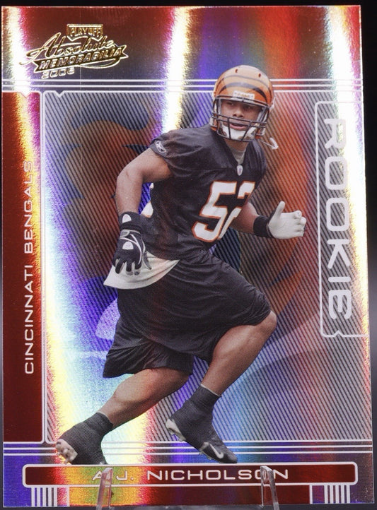 2006 Playoff Prestige A.J. Nicholson Rookie #193 • Bengals LB • Serial #’d /999