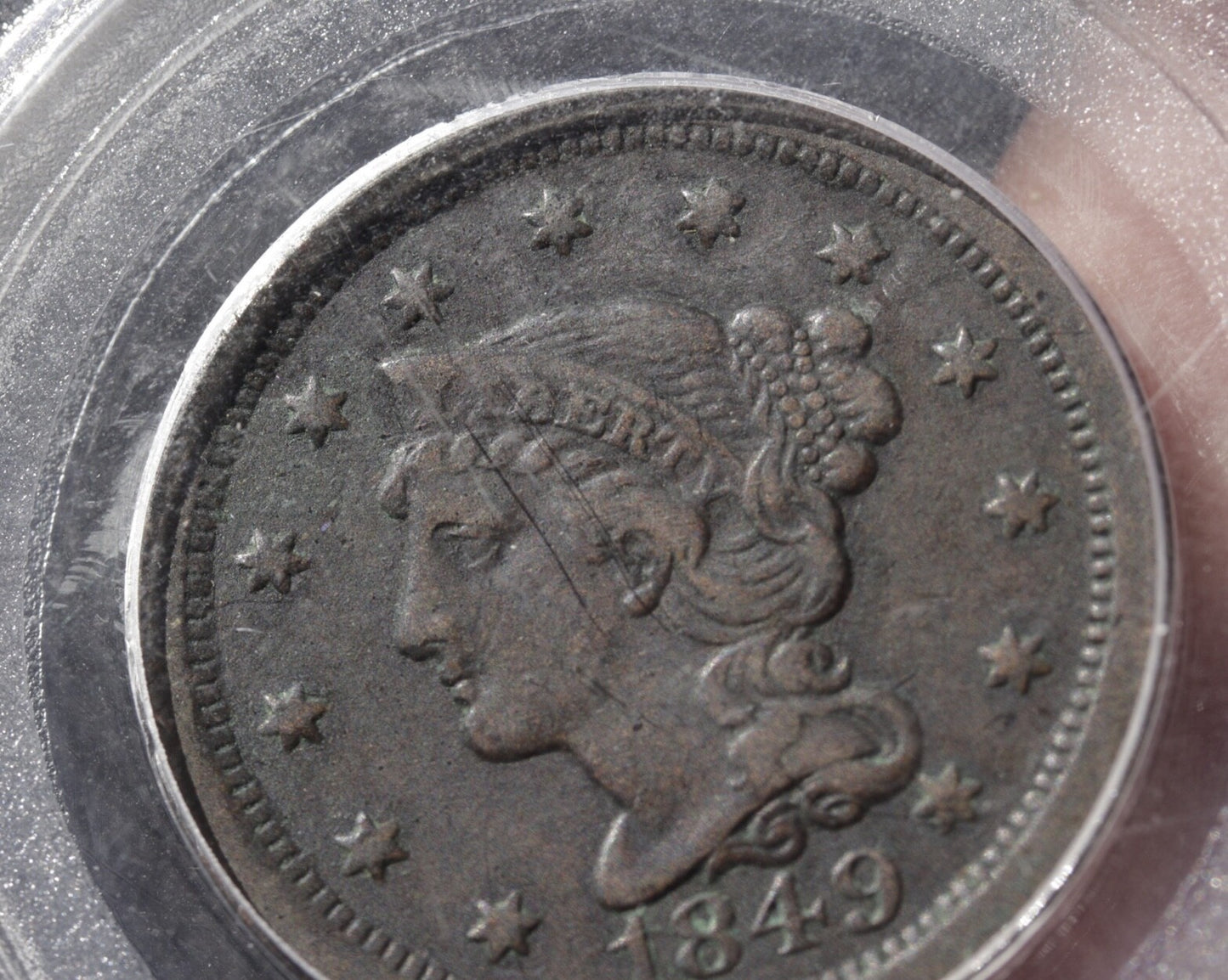1849 Braided Hair Large Cent PCGS Genuine Early US Large Copper Penny Coin