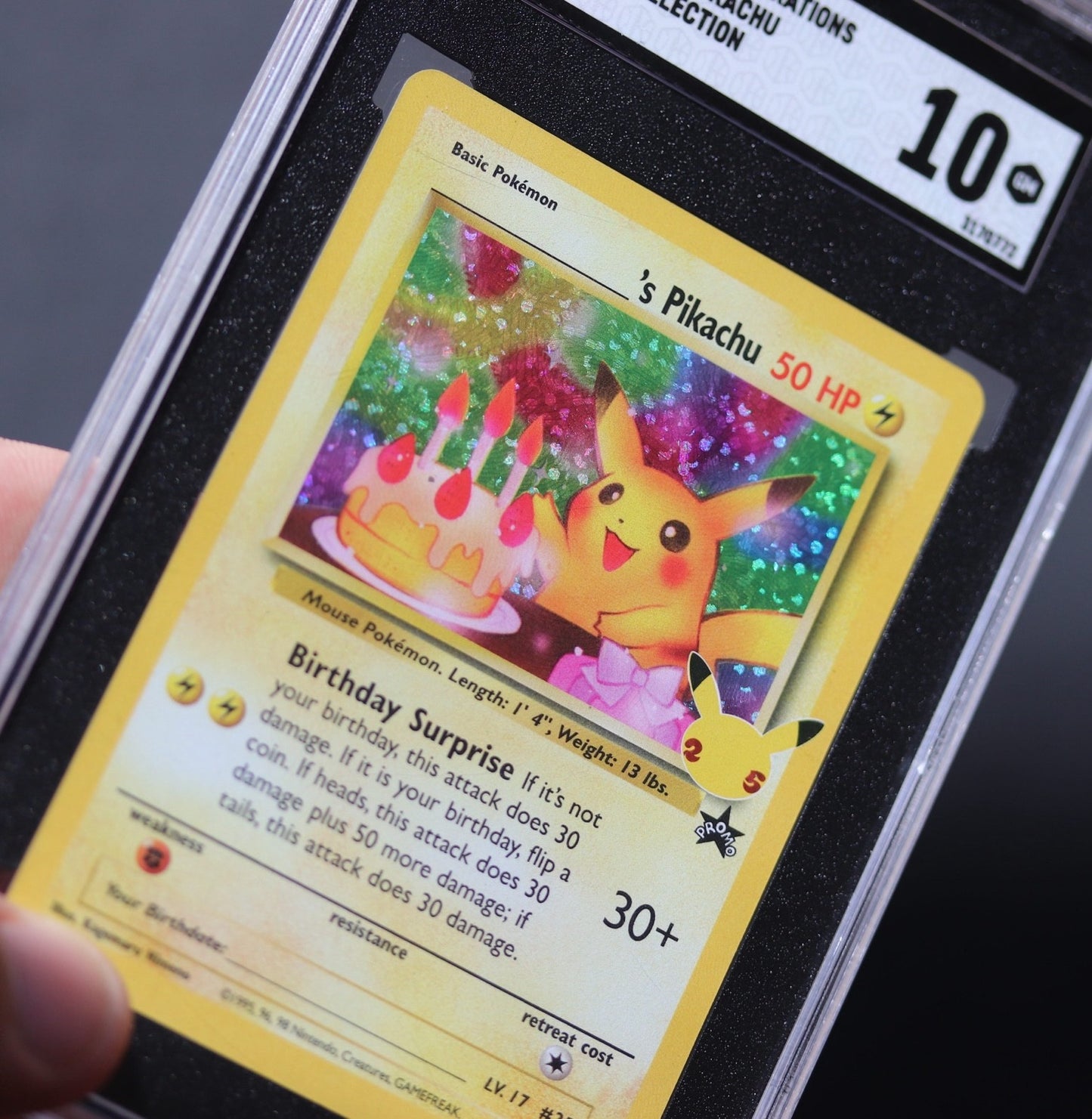 2021 Pokemon Pikachu Classic Collection Holo Celebrations Birthday GEM MT 10 24