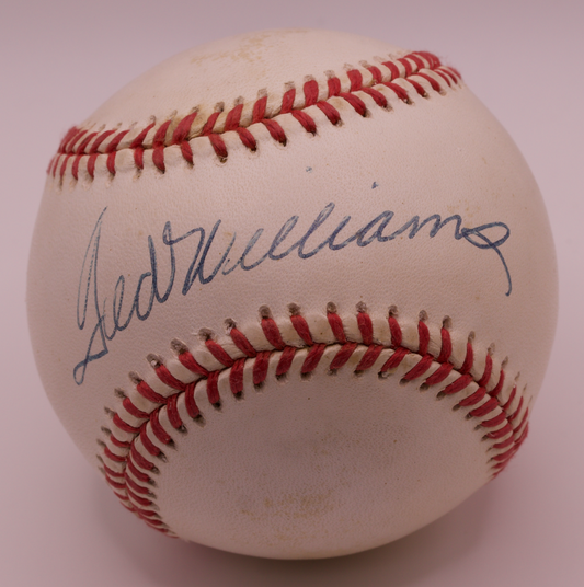 Ted Williams Signed Official AL Baseball 1997 Receipt COA Red Sox HOF Display