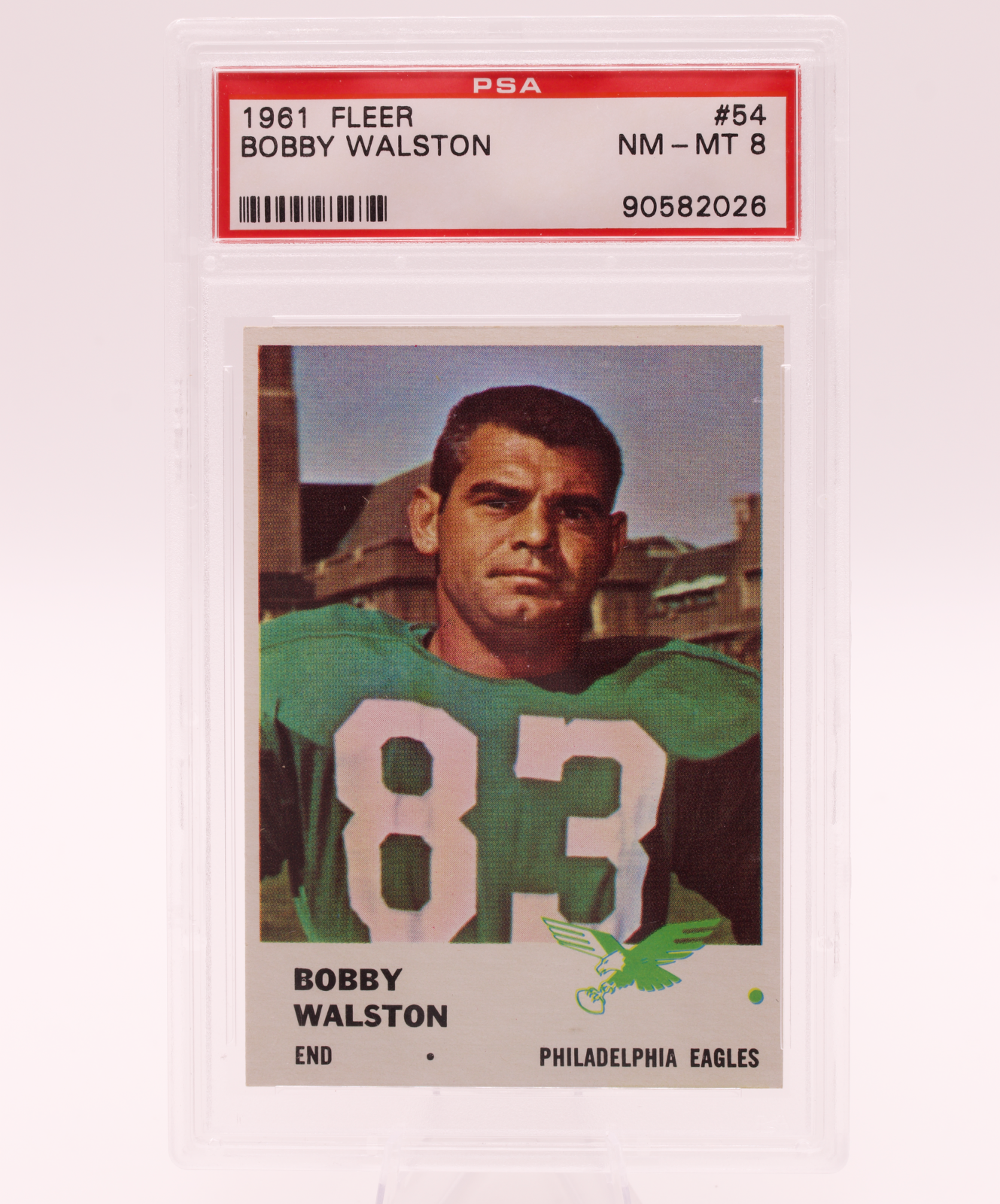 1961 Fleer #54 Bobby Walston PSA 8 NM-MT Philadelphia Eagles Football