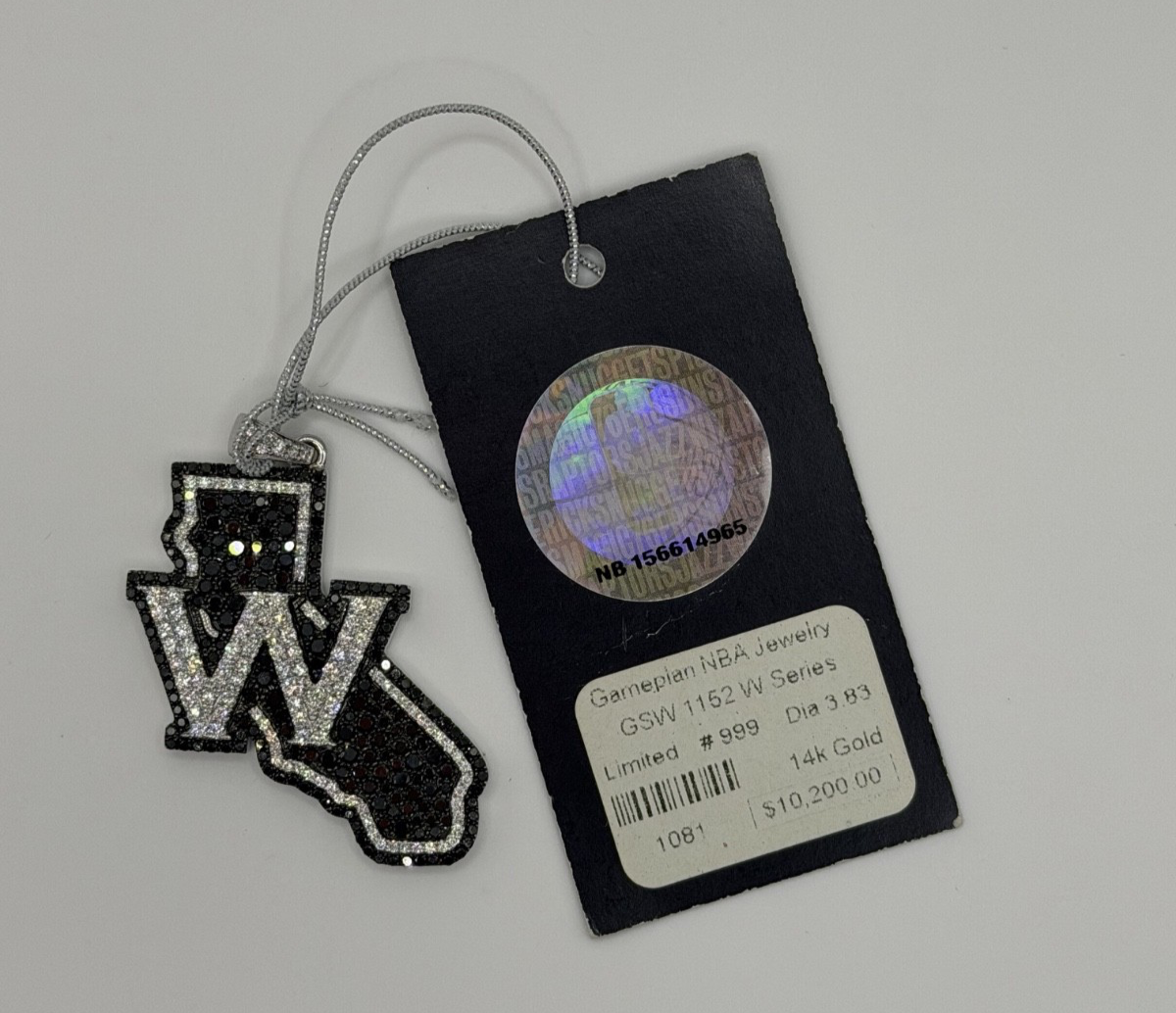 Golden State Warriors 14K Gold Diamond Pendant 3.83ctw MSRP $10,200