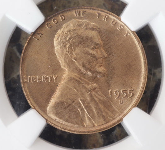 1955-D Lincoln Wheat Cent MS67 RD NGC • Gem BU • NGC Price Guide $1350