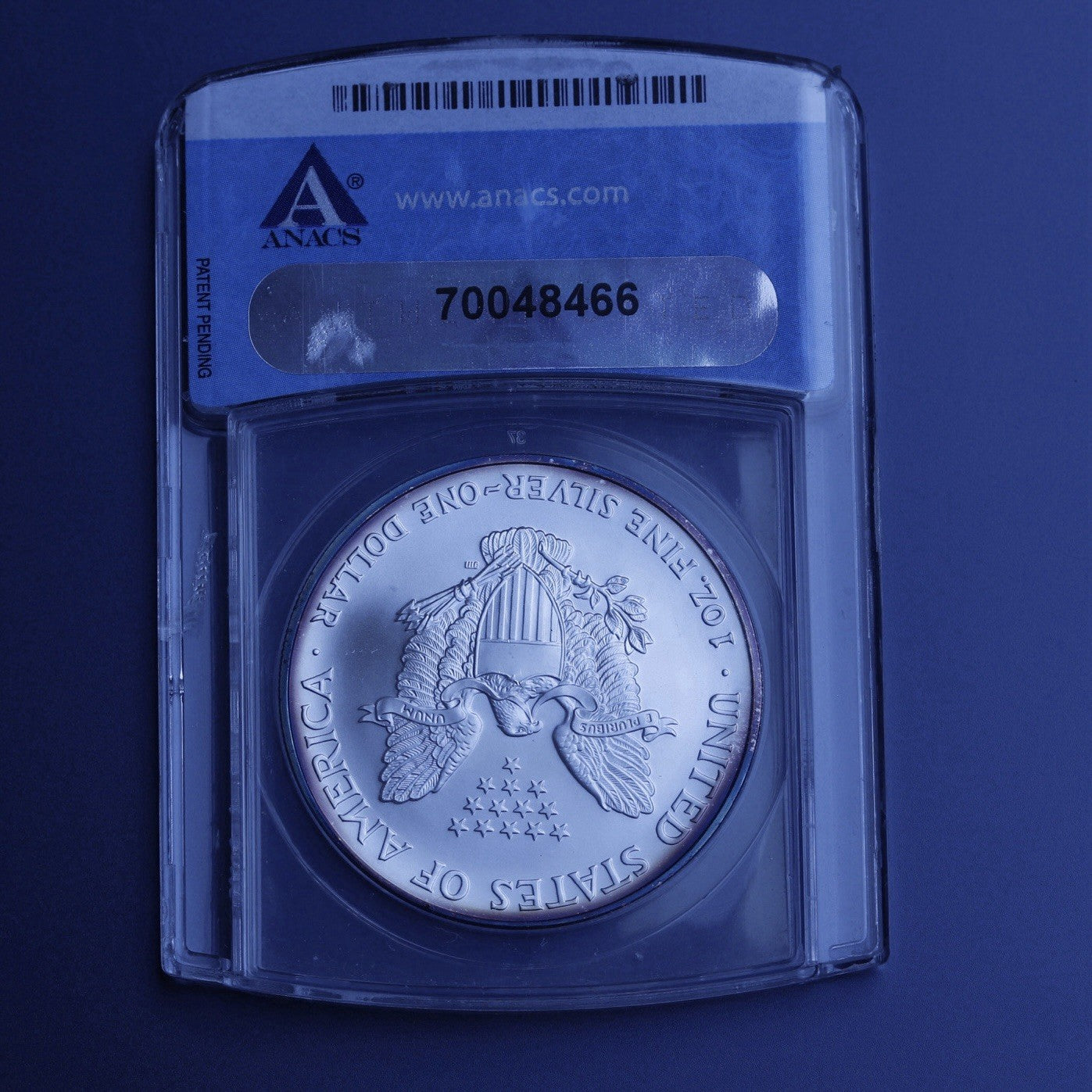 2007 Silver Eagle $1 ANACS MS69 • Reagan Label • Peripheral Toning • 1 oz Silver