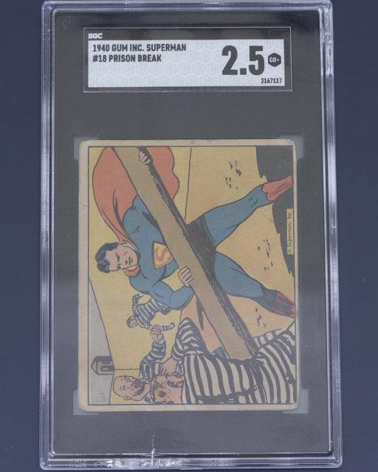 1940 Superman Prison Break #18 Gum Inc. - SGC Good+ 2.5 Golden Age DC Card Rare