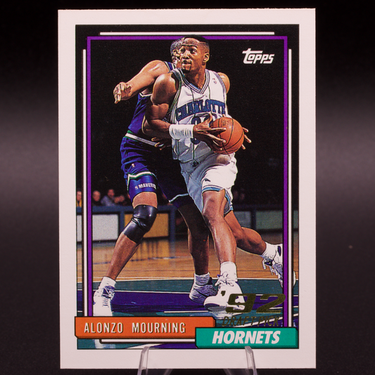 1992-93 Topps Alonzo Mourning #393 Rookie RC Draft Pick Charlotte Hornets HOF