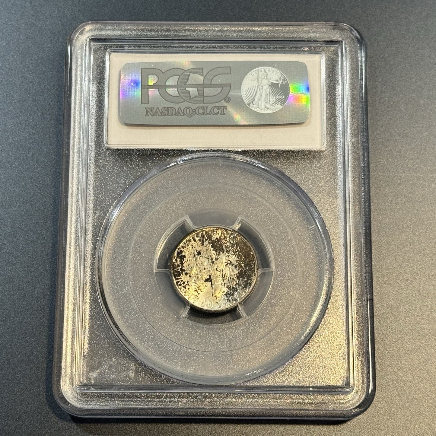 1959 Roosevelt Dime PCGS MS66 • Dark Rainbow Toning • Toned 10C Coin
