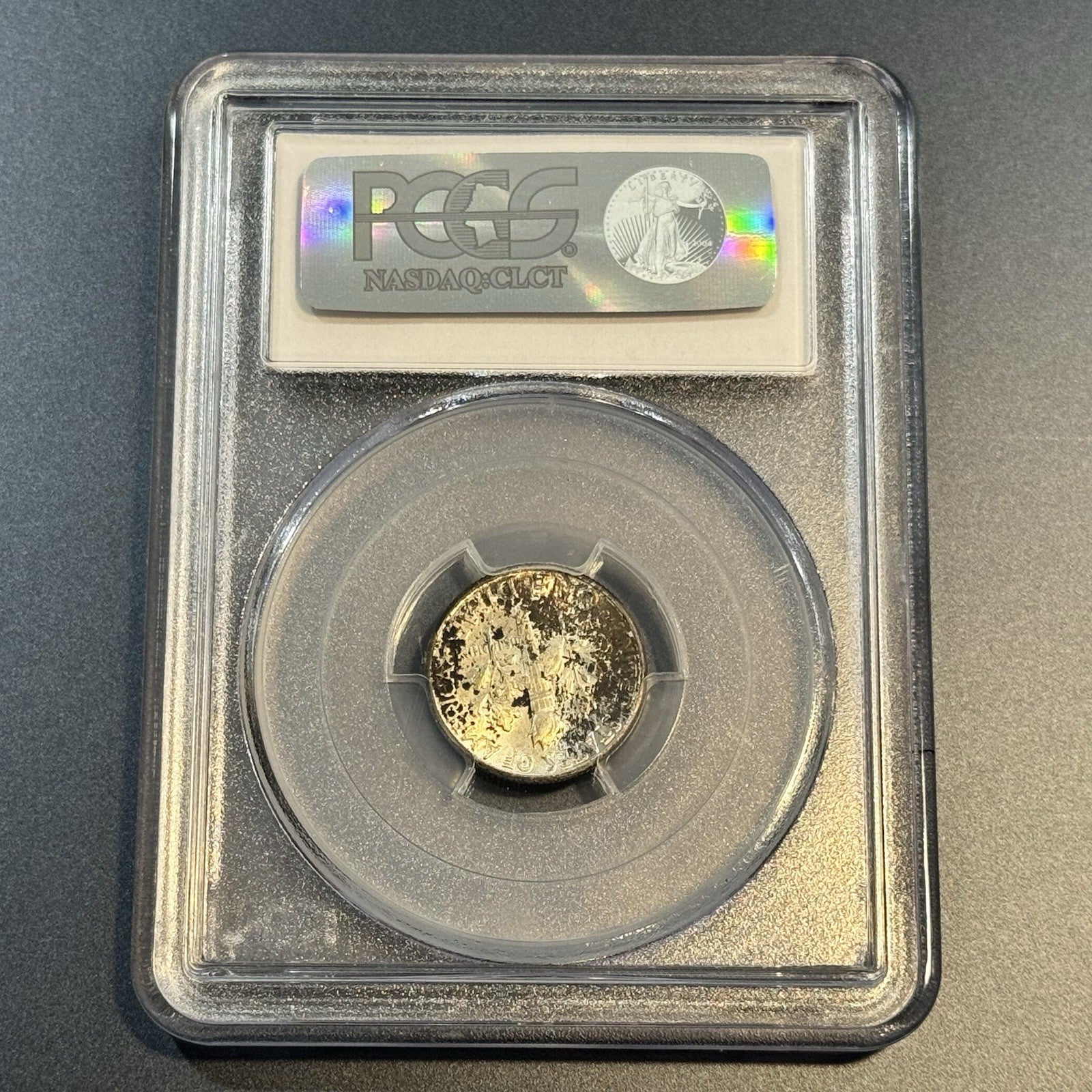 1959 Roosevelt Dime PCGS MS66 • Dark Rainbow Toning • Toned 10C Coin