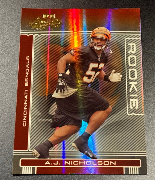 2006 Playoff Prestige A.J. Nicholson Rookie #193 • Bengals LB • Serial #’d /999