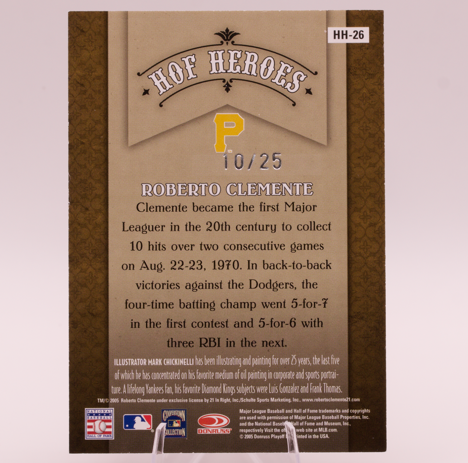 2005 Diamond Kings HOF Heroes Roberto Clemente HH-26 Pirates Serial /25 SP