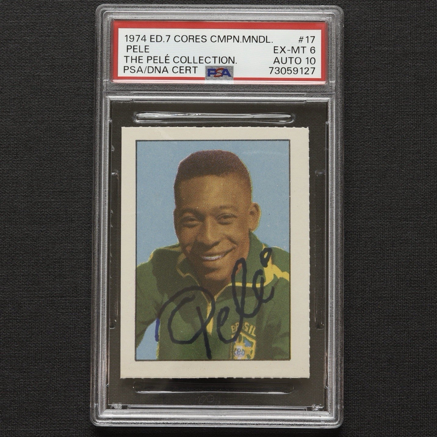 1974 Pelé Auto • Ed.7 Cores #17 • PSA 6 • PSA/DNA 10 • The Pelé Collection