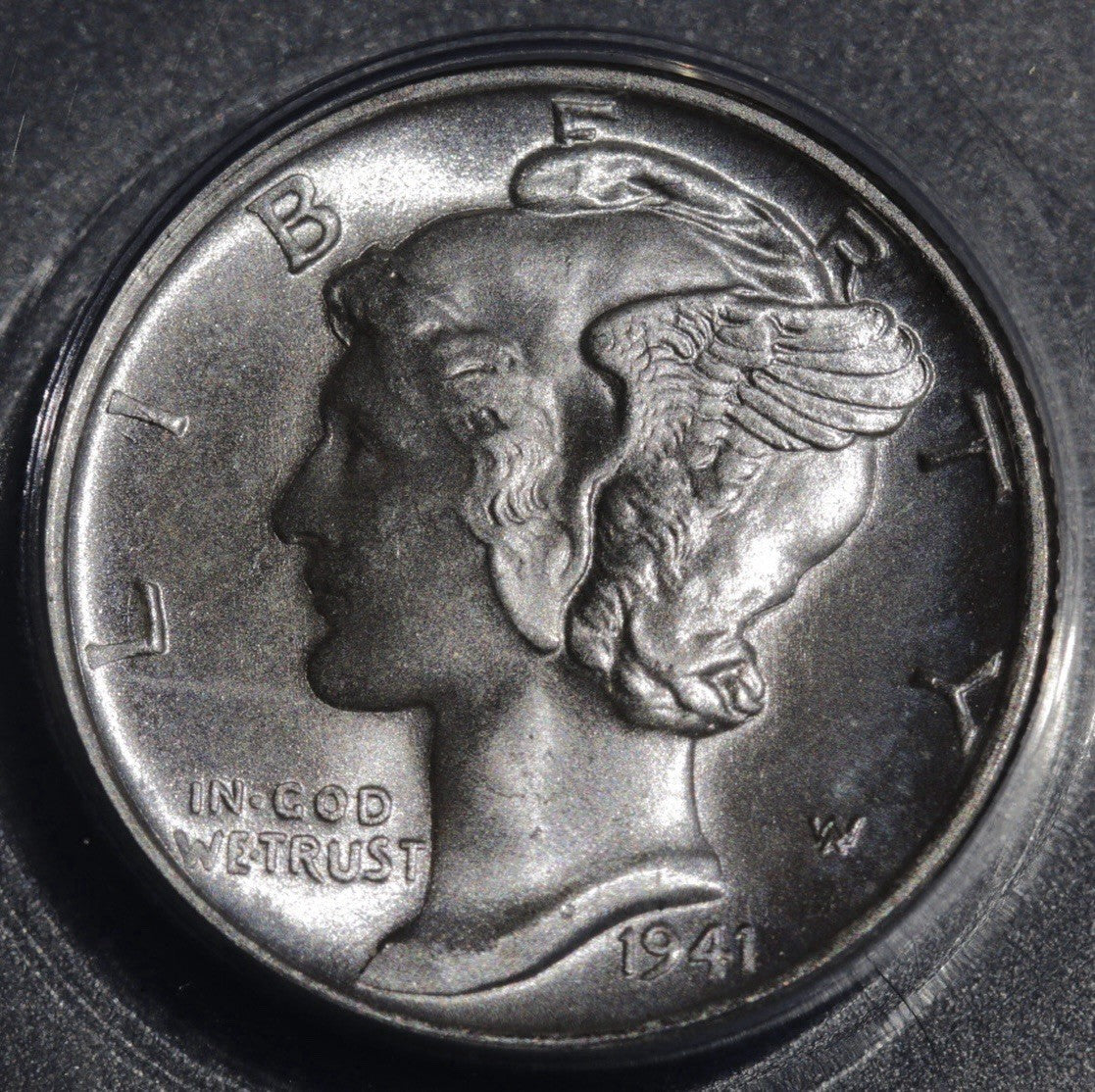 1941-D Mercury Dime ANACS MS 67 FSB • Full Split Bands • Lustrous Gem