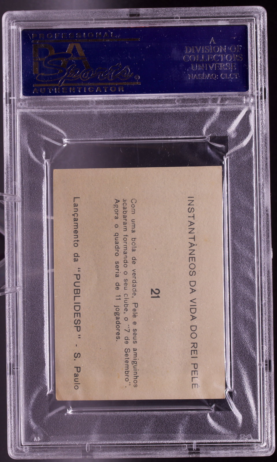1964 Instantaneos Da Vida #21 Pele PSA 2 GOOD Sete Setembro Youth Soccer Card