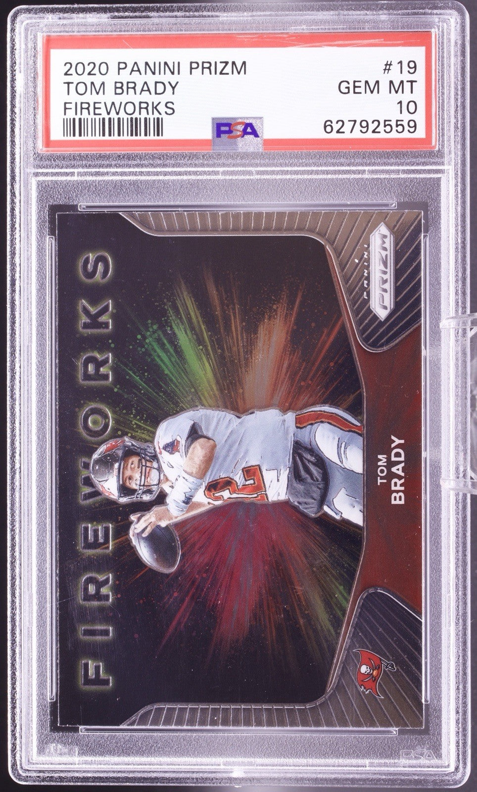 2020 Panini Prizm Tom Brady Fireworks #19 PSA Gem Mint 10 Buccaneers