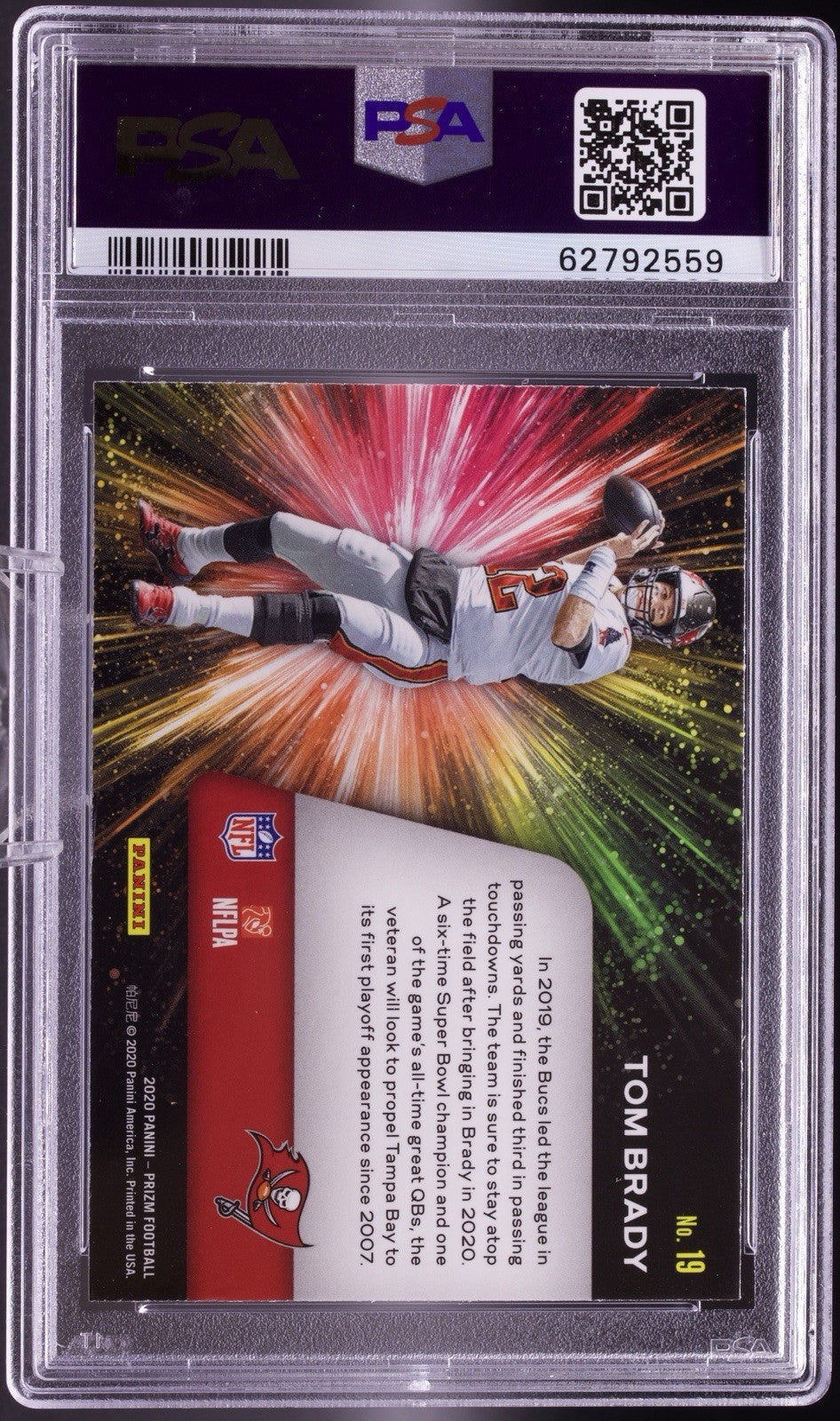 2020 Panini Prizm Tom Brady Fireworks #19 PSA Gem Mint 10 Buccaneers