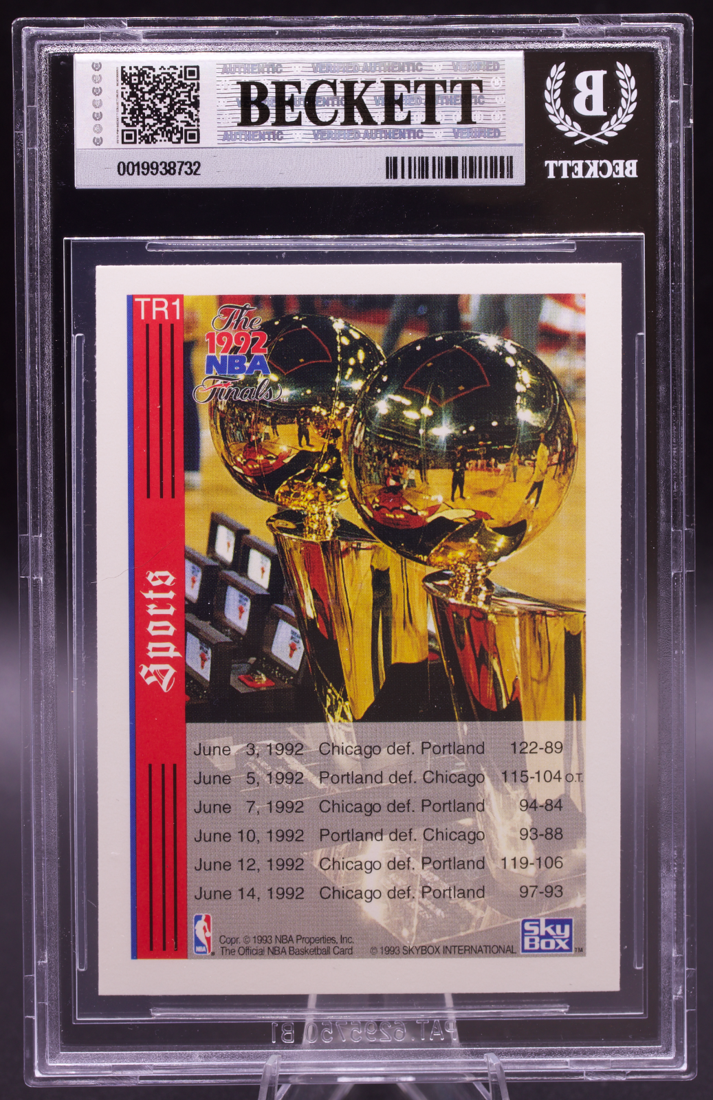 1992-93 Hoops Jordan/Drexler Tribune #TR1 New BGS Holder 9 Mint Chicago Bulls