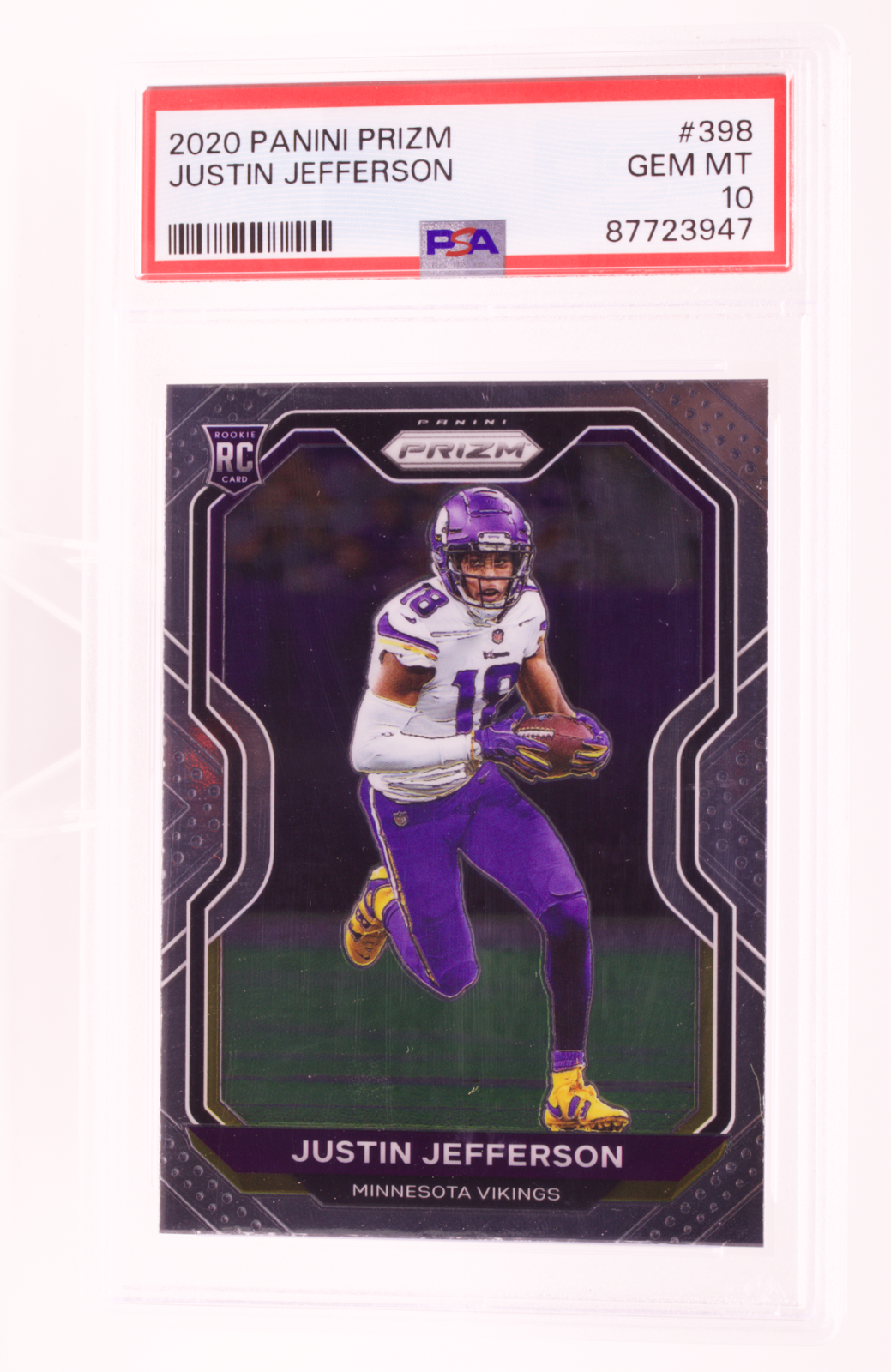 2020 Panini Prizm #398 Justin Jefferson Rookie RC PSA 10 Minnesota Vikings WR