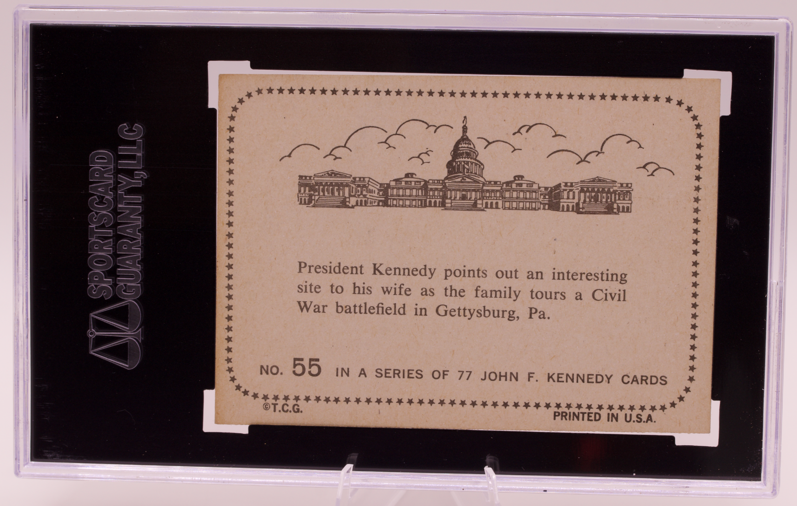 1964 Topps John F. Kennedy #55 JFK Jackie Gettysburg SGC 84 NM 7 Non-Sports Card