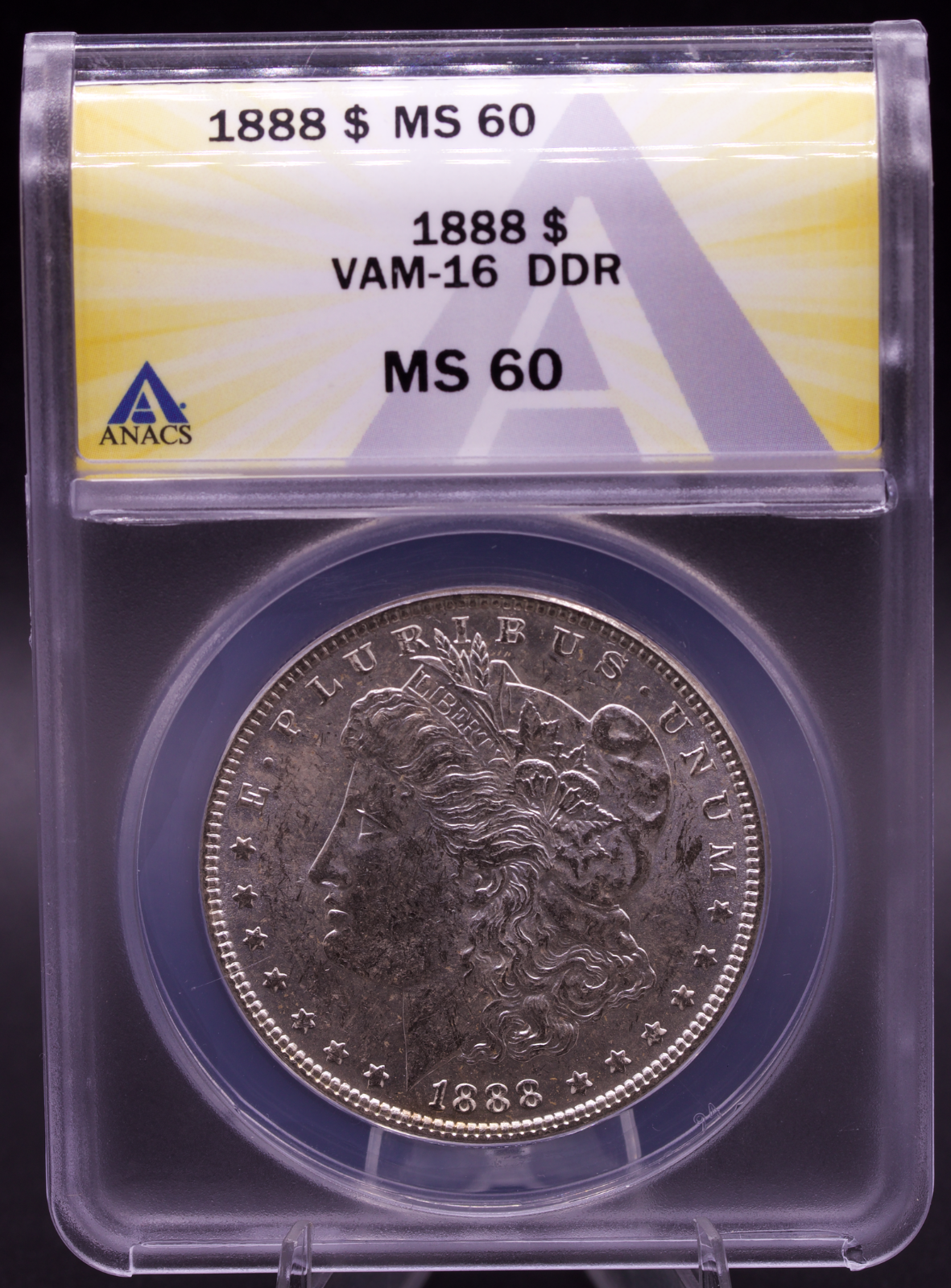 1888 Morgan Silver Dollar VAM-16 DDR ANACS MS60 – Doubled Die Reverse Variety