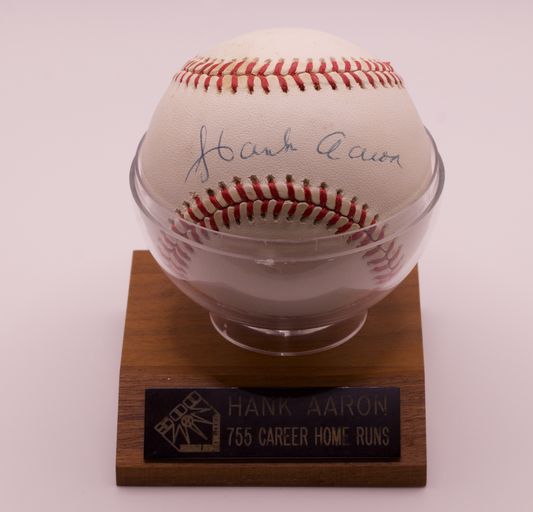 Hank Aaron Signed Official NL Baseball Score Board COA Braves HOF 755 Home Runs