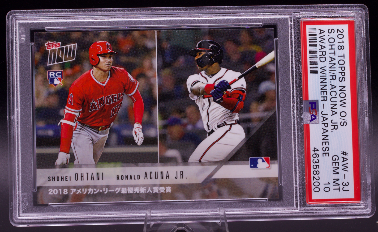 2018 Topps Now Shohei Ohtani Ronald Acuna Jr Rookie RC AW-3J PSA 10 GEM MINT