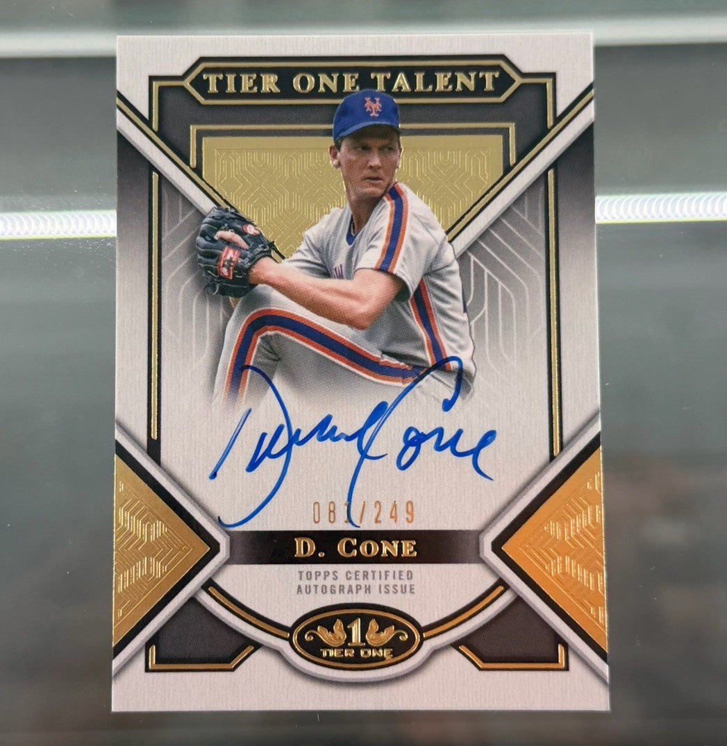 2023 Topps Tier One David Cone Tier One Talent On-Card Auto 081/249 NY Mets