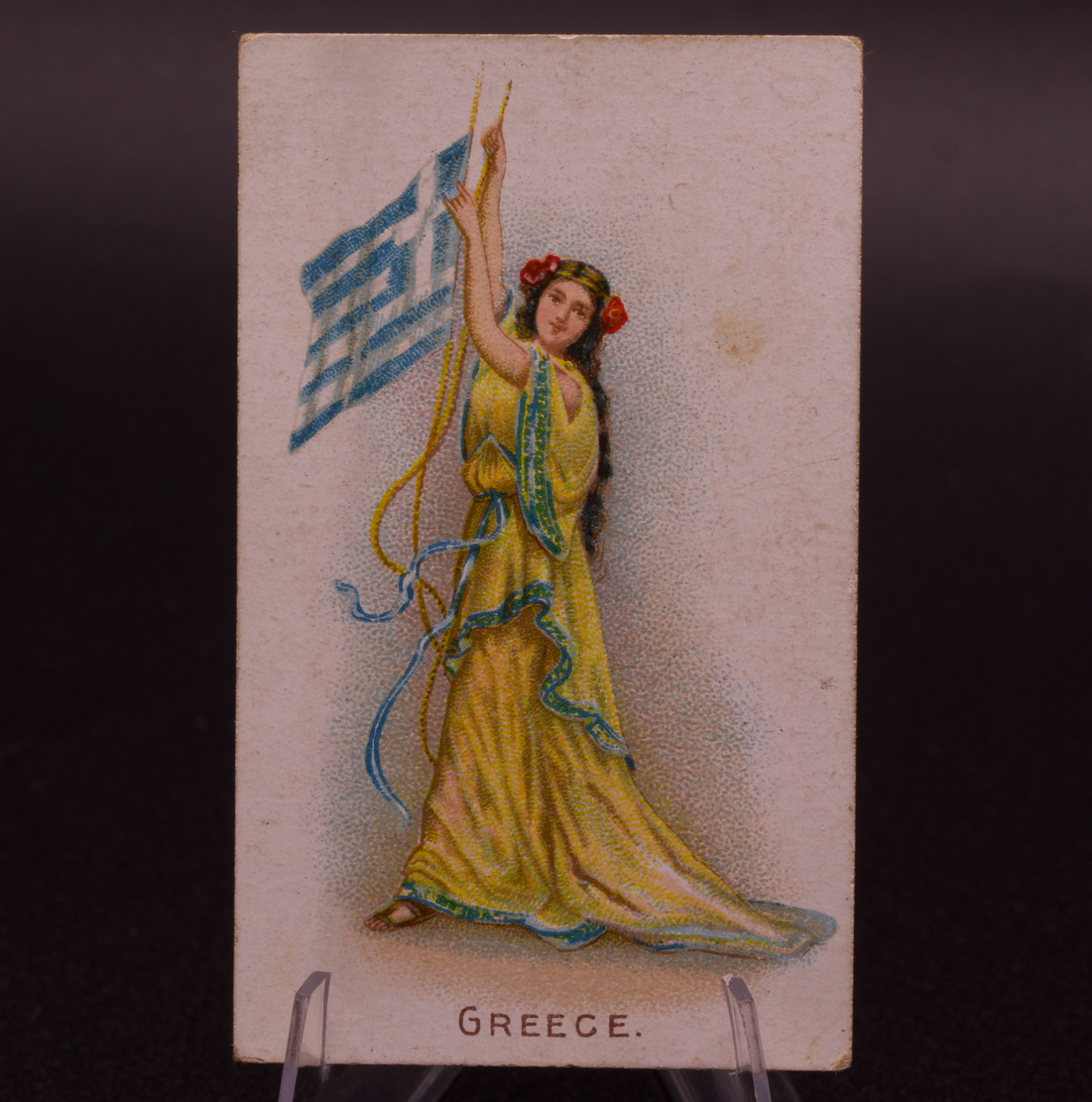1910 Player's Flag Girls of All Nations Greece Navy Mixture Cigarette Card