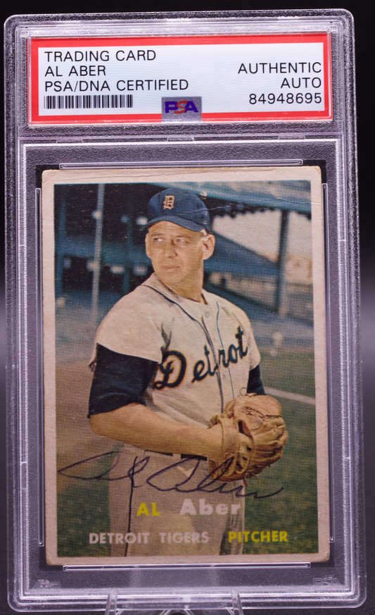 1957 Topps Al Aber #141 PSA Authentic Auto Signed Detroit Tigers Vintage
