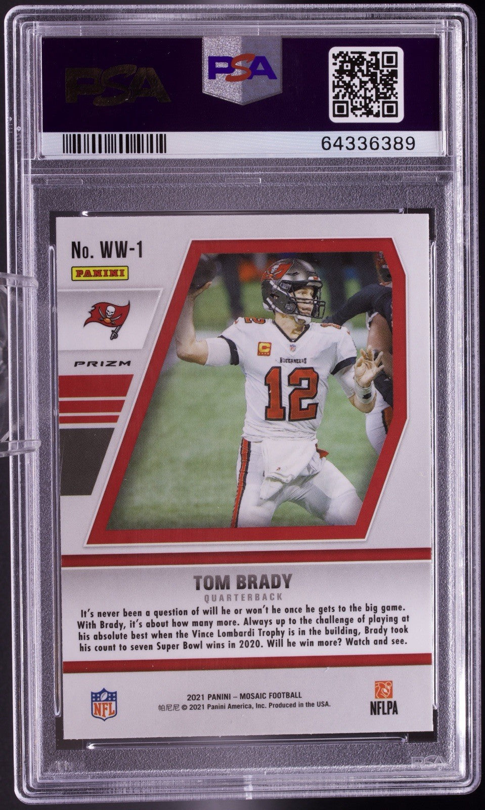 2021 Panini Mosaic Tom Brady Will to Win Mosaic #WW-1 PSA Gem Mint 10