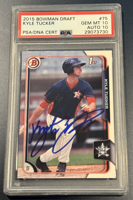 🔥 2015 Bowman Draft Kyle Tucker RC PSA 10 GEM MINT Auto 10 • 1st Bowman Rookie