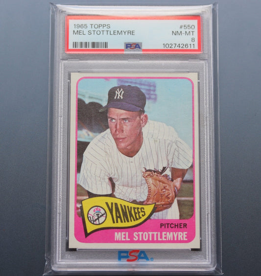 1965 Topps Mel Stottlemyre #550 PSA 8 NM-MT NY Yankees High # All-Star