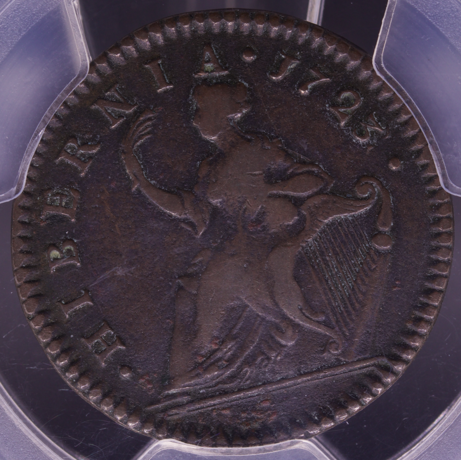 1723/2 Woods Hibernia Halfpenny PCGS VF25 Richard August Collection Colonial