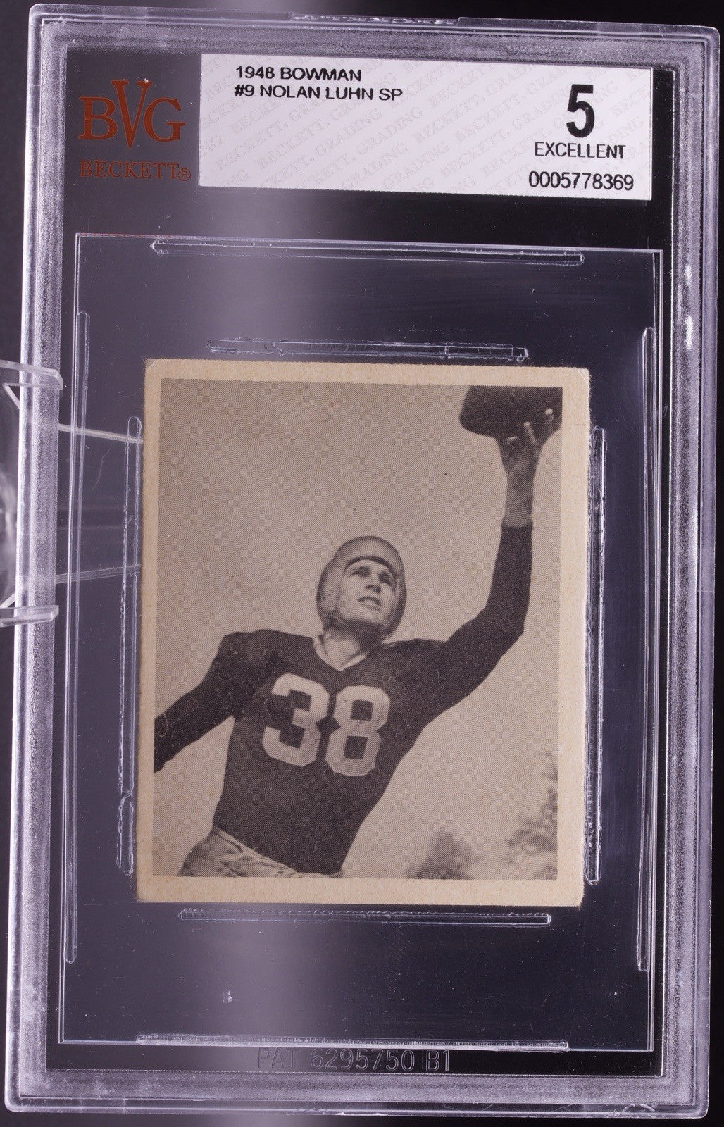 1948 Bowman Football #9 Nolan Luhn SP Short Print RC BVG 5 Excellent Packers