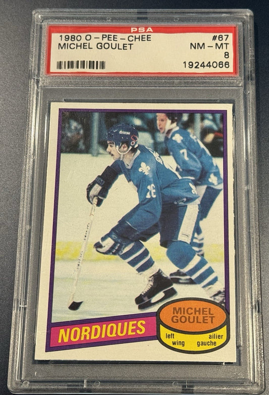 Michel Goulet Rookie PSA 1980 O-Pee-Chee #67 Graded PSA 8 NM-MT Nordiques HOF RC