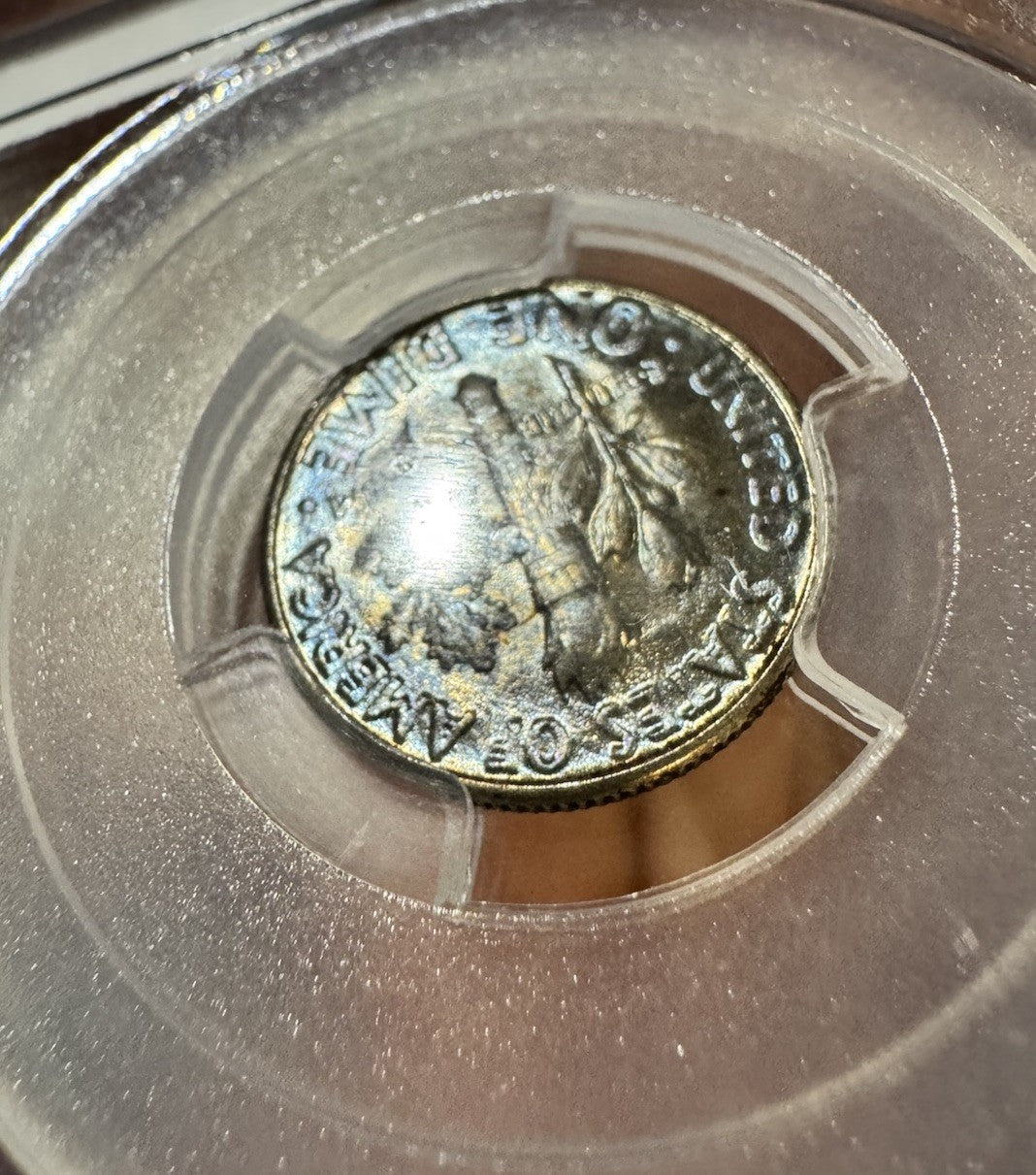 1956 Roosevelt Dime PCGS MS66 • Violet-Blue Toned • Brilliant Type Coin