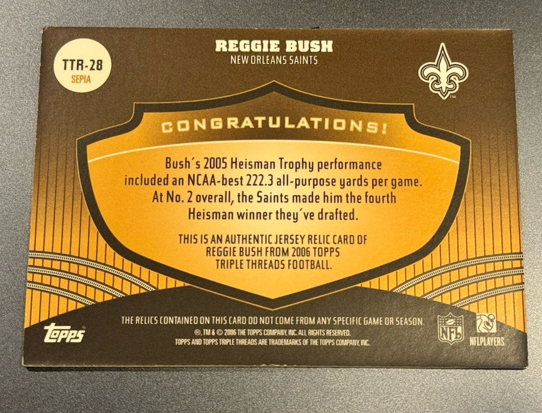 2006 Topps Triple Threads Relics Sepia /27 Reggie Bush #TTR-28 Rookie RC