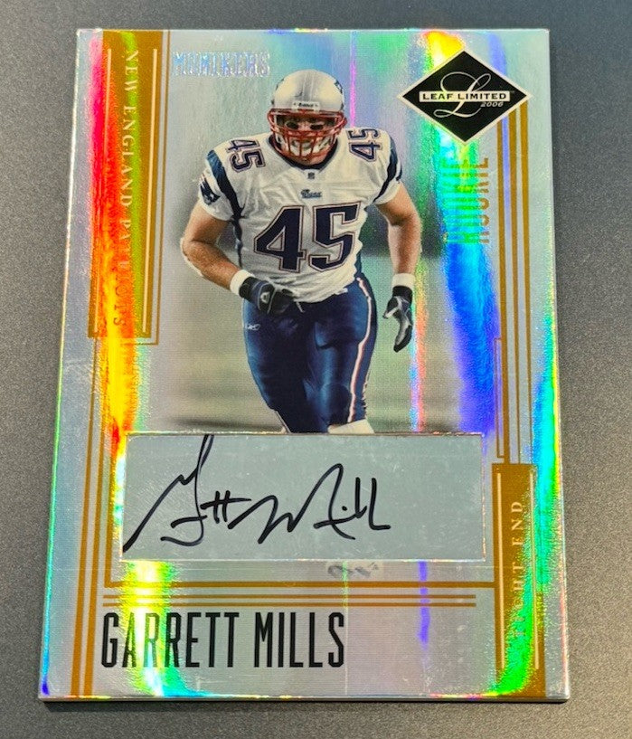 2006 Leaf Limited Garrett Mills RC Auto /50 • Gold Spotlight • Tulsa Stats Back