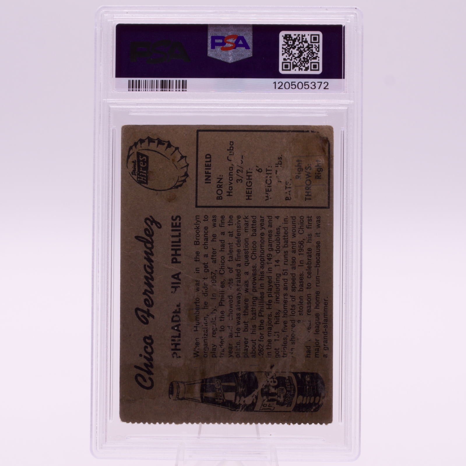 1958 Hires Root Beer TEST SET Chico Fernandez PSA 1 Poor Scarce No Tab Rare