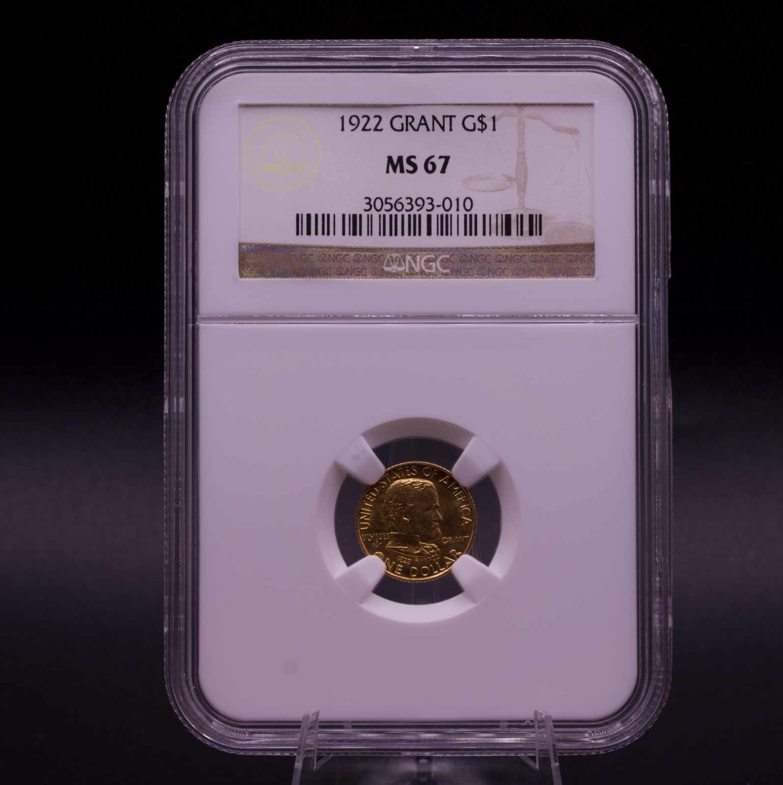 1922 US Ulysses S. Grant Gold Commemorative G$1 NGC MS67 Certified Gold Dollar
