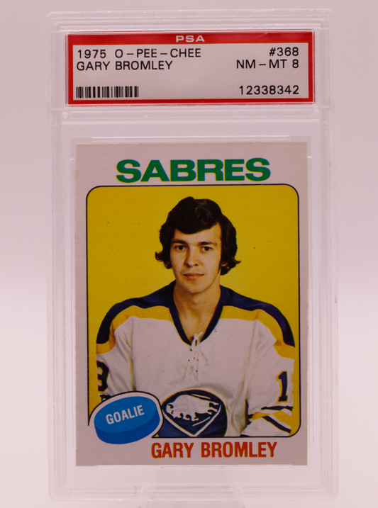 1975 O-Pee-Chee #368 Gary Bromley PSA 8 NM-MT Buffalo Sabres Goalie Hockey