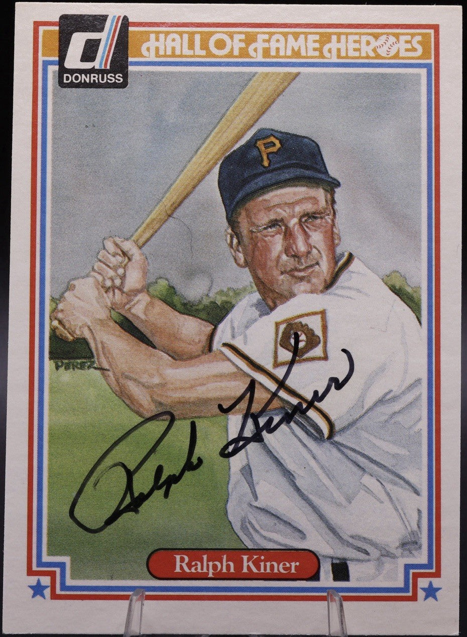 RALPH KINER Signed Autograph AUTO 1983 Donruss Hall of Fame Heroes #38 HOF