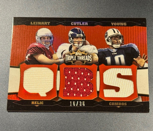 2006 Topps Triple Threads QB Combo Relic /36 • Young Leinart Cutler • Red Foil S