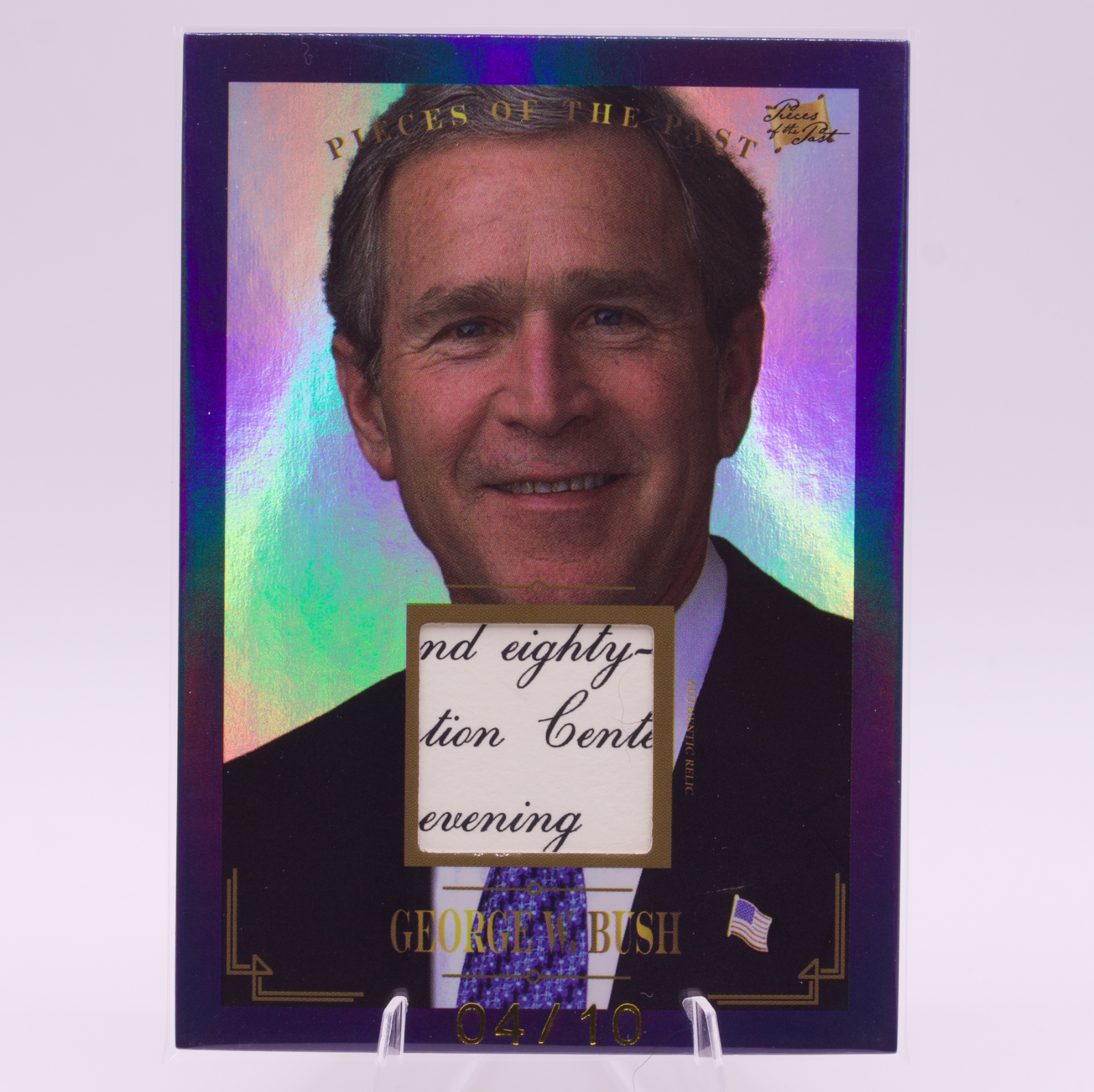 George W Bush Authentic Relic Card /10 Pieces of the Past #142 43rd President