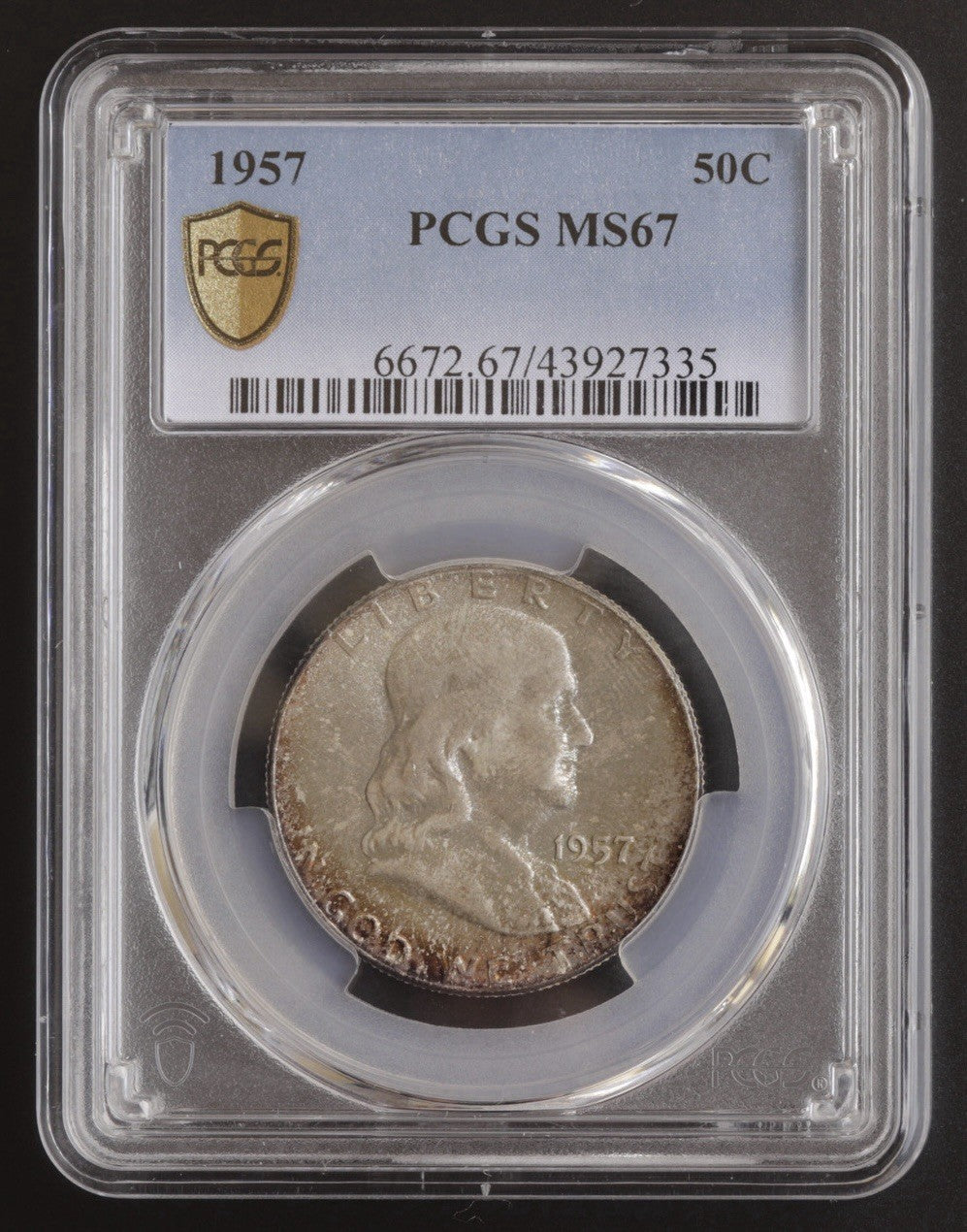 1957 Franklin Half Dollar PCGS MS67 • High-Grade Silver • Original Toning 🔥🔥
