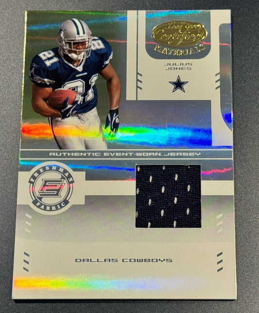 2004 Leaf Certified Julius Jones RC Jersey /1250 Cowboys Event-Worn Patch